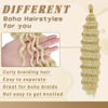Picture of Eerya Long Curly Braiding Hair 18 Inch 2 Packs Blonde Ocean Wave Crochet Hair for Black Women Deep Wave Braiding Hair for Boho Braids (18 inch, #613)