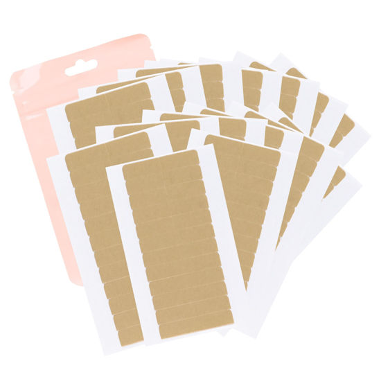Picture of GOO GOO Hair Extension Tape Double Sided Adhesive Replacement Tape, Professional Strong Tapes for Tape in Hair Extensions 180pcs, 1.6 * 0.3inch per Piece