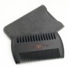 Picture of Menesia Black Wooden Beard Comb with Case for Men, Men's Wood Pocket Comb for Beards & Mustaches & Hair, Black Skull Design