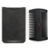 Picture of Menesia Black Wooden Beard Comb with Case for Men, Men's Wood Pocket Comb for Beards & Mustaches & Hair, Black Skull Design