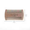 Picture of Menesia Sandalwood Beard Comb with Case - Fine & Coarse Teeth, Wooden Pocket Comb for Beards, Mustaches & Hair, Brown Skull Design