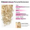 Picture of REECHO Ponytail Extension, 24" Claw Clip in Long Curly Wavy Ponytail Hair Extension Jaw Clip on Pony Tails Hairpiece for Women - Dark Blonde with Light Ends
