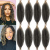 Picture of 8 Packs Springy Afro Twist Hair 16 inch 1B/27 Pre-Separated Kinky Marley Twist Braiding Hair Soft Crochet for Distressed Faux Locs Spring Twist Hair Extensions for Women (16 Inch (Pack of 8), 1B/27)