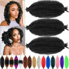 Picture of 3 Packs Springy Afro Twist Hair 10 inch 1B Pre-Separated Marley Twist Braiding Hair Soft Synthetic Crochet for Distressed Faux Locs Spring Twist Hair Extensions for Women (10 Inch (Pack of 3), 1B)