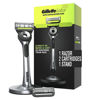 Picture of Gillette Labs Mens Razor with Exfoliating Bar, Shaving Kit for Men, Includes 1 Handle, 2 Razor Blade Refills, 1 Premium Magnetic Stand