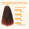 Picture of Yewell 9 Packs Goddess Box Braids Crochet Hair Boho Crochet Box Braids With Curly Ends Crochet Hair For Black Women, 14 Inch Pre Looped Bohemian Crochet Box Braids Hair (14Inch 9 Packs,T350#)