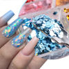 Picture of Mermaid Glitter Nail Art Sequins, 12 Colors Hexagon Shape Glitter Flakes Design, Holographic 3D Sparkly Acrylic Nails Supplies for Women Girls Manicure Shiny Decorations, DIY Resin Nail Art Tips