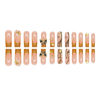 Picture of RUOKEXIN Nail Press ons Long Press on Nails Square Fake Nails Gold Glitter French Tip False Nails with 3D Gold Butterfly Designs Long Glue on Nails Fall Artificial Nails Cute Stick on Nails for Women