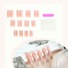 Picture of RUOKEXIN Long Press on Nails Square Fake Nails Nude False Nails with Silver Lines Designs Long Square Nail Press ons Long Glue on Nails Sparkly Artificial Nails Cute Stick on Nails for Women 24Pcs