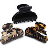 Picture of Medium Claw Hair Clips for Women Girls Tortoise Hair Jaw Clips Celluloid Hair Claw Clamps Leopard Print Hair Clasp 3 Pack Mother's Day Gifts