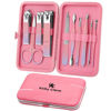 Picture of Manicure Set, Travel Mini Nail Clippers Kit Pedicure Care Tools, 10pcs Stainless Steel Grooming kit (Pink Purple)