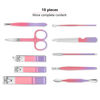 Picture of Manicure Set, Travel Mini Nail Clippers Kit Pedicure Care Tools, 10pcs Stainless Steel Grooming kit (Pink Purple)