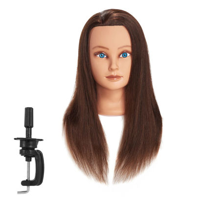 Picture of Traininghead 20-22" 100% Human hair Mannequin head Training Head Cosmetology Manikin Head Doll Head with free Clamp …