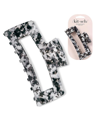 Picture of Kitsch Recycled Plastic Large Claw Clip, Big Open Shape Hair Clips for Women, Large Hair Claw Clips & Jaw Clips, Big Claw Clips for Thick Hair, Claw Hair Clips for Girls (1pc, Black)
