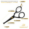 Picture of DEMAXA 5" Professional Mustache Scissors Beard Scissors for Men with Slanted Tweezers 1 Mustache Comb 1 Beard Comb & Pouch - Beard Trimming kit & Mustache Kit (Premium 4.2 Blunt Tip Set)