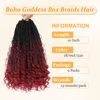 Picture of Yewell 9 Packs Goddess Box Braids Crochet Hair Boho Crochet Box Braids With Curly Ends Crochet Hair For Black Women, 10 Inch Pre Looped Bohemian Crochet Box Braids Hair (10Inch 9 Packs,T99J530#)