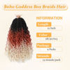 Picture of Yewell 9 Packs Goddess Box Braids Crochet Hair Boho Crochet Box Braids With Curly Ends Crochet Hair For Black Women, 12 Inch Pre Looped Bohemian Crochet Box Braids Hair (12Inch 9 Packs,1B/30/613)
