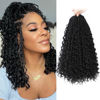 Picture of Yewell 14 Inch Goddess Box Braids Crochet Hair Curly Ends 9 Packs Pre Looped Boho Crochet Box Braids Bohemian Box Braid Crochet Hair For Black Women (14Inch 9 Packs,1B)