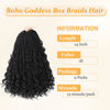 Picture of Yewell 14 Inch Goddess Box Braids Crochet Hair Curly Ends 9 Packs Pre Looped Boho Crochet Box Braids Bohemian Box Braid Crochet Hair For Black Women (14Inch 9 Packs,1B)