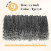 Picture of Yewell 9 Packs Goddess Box Braids Crochet Hair Boho Crochet Box Braids With Curly Ends Crochet Hair For Black Women, 12 Inch Pre Looped Bohemian Crochet Box Braids Hair (12Inch 9 Packs,TGrey)