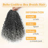 Picture of Yewell 9 Packs Goddess Box Braids Crochet Hair Boho Crochet Box Braids With Curly Ends Crochet Hair For Black Women, 12 Inch Pre Looped Bohemian Crochet Box Braids Hair (12Inch 9 Packs,TGrey)