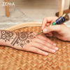 Picture of Zenia 100% Natural Temporary Tattoo Paste Cone | 1 Cone 25 grams | Indian Body Art Painting Drawing Tattoos Freckles (Reddish-Brown Color)