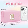 Picture of HENGNI Small Personalized Letter Makeup Bag, Cute PU Leather Chenille Letters Cosmetic Bag Travel Makeup Bag, Preppy Makeup Pouch Travel Organizer Zipper Pouch Organizer for Women and Girls(Pink-Q)