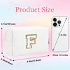 Picture of HENGNI Small Personalized Letter Makeup Bag, Cute PU Leather Chenille Letters Cosmetic Bag Travel Makeup Bag, Preppy Makeup Pouch Travel Organizer Zipper Pouch Organizer for Women and Girls(White-F)