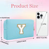 Picture of Small Personalized Initial Letter Makeup Bag, Cute Waterproof PU Leather Chenille Letter Cosmetic Bag Travel Makeup Bag, Preppy Makeup Pouch Toiletry Zipper Pouch Organizer for Women and Girls(Blue-Y)
