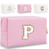 Picture of HENGNI Small Personalized Letter Makeup Bag, Cute PU Leather Chenille Letters Cosmetic Bag Travel Makeup Bag, Preppy Makeup Pouch Travel Organizer Zipper Pouch Organizer for Women and Girls(Pink-P)