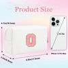 Picture of Small Personalized Letter Makeup Bag, Cute PU Leather Chenille Letters Cosmetic Bag Travel Makeup Bag, Preppy Makeup Pouch Travel Organizer Zipper Pouch Organizer for Women and Girls(WhitePink-O)
