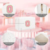 Picture of Small Personalized Letter Makeup Bag, Cute PU Leather Chenille Letters Cosmetic Bag Travel Makeup Bag, Preppy Makeup Pouch Travel Organizer Zipper Pouch Organizer for Women and Girls(WhitePink-O)