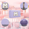 Picture of Small Personalized Initial Letter Makeup Bag, Cute Waterproof PU Leather Chenille Letter Cosmetic Bag Travel Makeup Bag, Preppy Makeup Pouch Toiletry Zipper Pouch Organizer for Women and Girls(PL-M