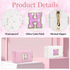 Picture of Glitter Initial Letter Makeup Bag, Small Personalized Sequins Letters PU Leather Cosmetic Bag Portable Waterproof Makeup Zipper Pouch, Shine Handbag Organizer Travel Bag Gifts for Women&Girls(White-H)