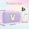 Picture of Small Personalized Initial Letter Makeup Bag, Cute Waterproof PU Leather Chenille Letter Cosmetic Bag Travel Makeup Bag, Preppy Makeup Pouch Toiletry Zipper Pouch Organizer for Women and Girls(PL-V