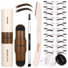 Picture of UCANBE 25PCS Eyebrow Stamp Stencil Kit With Dual-Color Eyebrow Stamp Pomade,20 Reusable Eyebrow Stencils,Finising Powder,Brush,Eyebrow Razor,Zipper Pouch,Waterproof Eye Brow Stamping and Shaping Kit05
