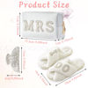 Picture of Tkifoda Bride To Be Gift Set Bride Makeup Bag I Do Bride Slippers Bride Robe Bride Hair Clip Bride Gifts Wedding Gifts (Slippers+Makeup Bag+Clip)
