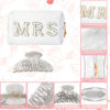 Picture of Tkifoda Bride To Be Gift Set Bride Makeup Bag I Do Bride Slippers Bride Robe Bride Hair Clip Bride Gifts Wedding Gifts (Slippers+Makeup Bag+Clip)