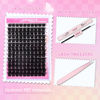 Picture of FADLASH Lash Extension DIY Kit Volume Fluffy Lash Clusters D Curl Cluster Lashes with Lash Bond and Seal Lash Tweezers for DIY Eyelash Extension at Home for Self Use（Kit 200D-0.07D-12-18MIX）