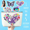 Picture of Azteoiz Rodrigo Sour OR Makeup Bag Gift Sour Album Cosmetic Bag 5pcs Stickers Musical Lyrics Fans Gift Makeup Zipper Pouch Bag For Women Girls Music Singer Song Gift