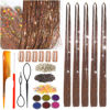 Picture of CelineBella Hair Tinsel Kit with Tools Coffee Brown Tinsel Hair Heat Resistant Fairy Hair Sparkling Shiny Glitter Hair Extensions for Women Girls Kids