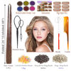 Picture of CelineBella Hair Tinsel Kit with Tools Coffee Brown Tinsel Hair Heat Resistant Fairy Hair Sparkling Shiny Glitter Hair Extensions for Women Girls Kids