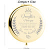 Picture of Soulpetals Daughter Gifts Compact Mirror for Daughter from Dad Mom, Daughter Birthday Gifts for Daughter Engraved Makeup Mirror for Daughter