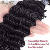 Picture of Amella Hair Deep Wave 3 Bundles with Frontal 13x4 Lace Closure Pre Plucked Brazilian Deep Wave Virgin Human Hair with Lace Frontal Free Part 16” 18" 20"+14"Frontal