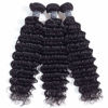 Picture of Amella Hair Brazilian Deep Wave Brazilian Virgin Hair Bundles with Frontal (18 20 22+16Frontal) 8A Deep Wave 3 Bundles with 13×4 Ear to Ear Lace Frontal Closure Pre Plucked Frontal and remy Human Hair