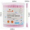 Picture of HOMEFOX Pink Cotton Swabs Spiral - 600 Count Organic Cotton Buds Double Side Tightly Wrapped Cotton Tips Paper Stick Soft Gentle Lint-Free Cruelty-Free, Round & Spiral (Pink)