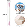 Picture of HOMEFOX Pink Cotton Swabs Spiral - 600 Count Organic Cotton Buds Double Side Tightly Wrapped Cotton Tips Paper Stick Soft Gentle Lint-Free Cruelty-Free, Round & Spiral (Pink)