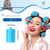 Picture of Geyoga 18 Pieces Sponge Hair Rollers Large Soft Foam Hair Styling Curlers Large Size Hairdressing Curlers for Women(1.4 x 2.6 Inches,Blue)