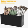 Picture of Cerpourt Black Makeup Brush Organizer,Acrylic Cosmetic Brushes Storage Holder with 3 Slots,Pencil Pen Holder for Desk,Desk Organizer and Accessories for Vanity