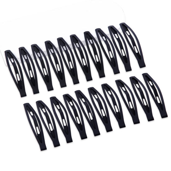 Picture of Cptots Snap Hair Clips Metal Hair Barrettes for Women Non Slip Barrettes for Thick and Thin Fine Hair,Matte Black,2.95 x 0.55 Inches,20 PCS
